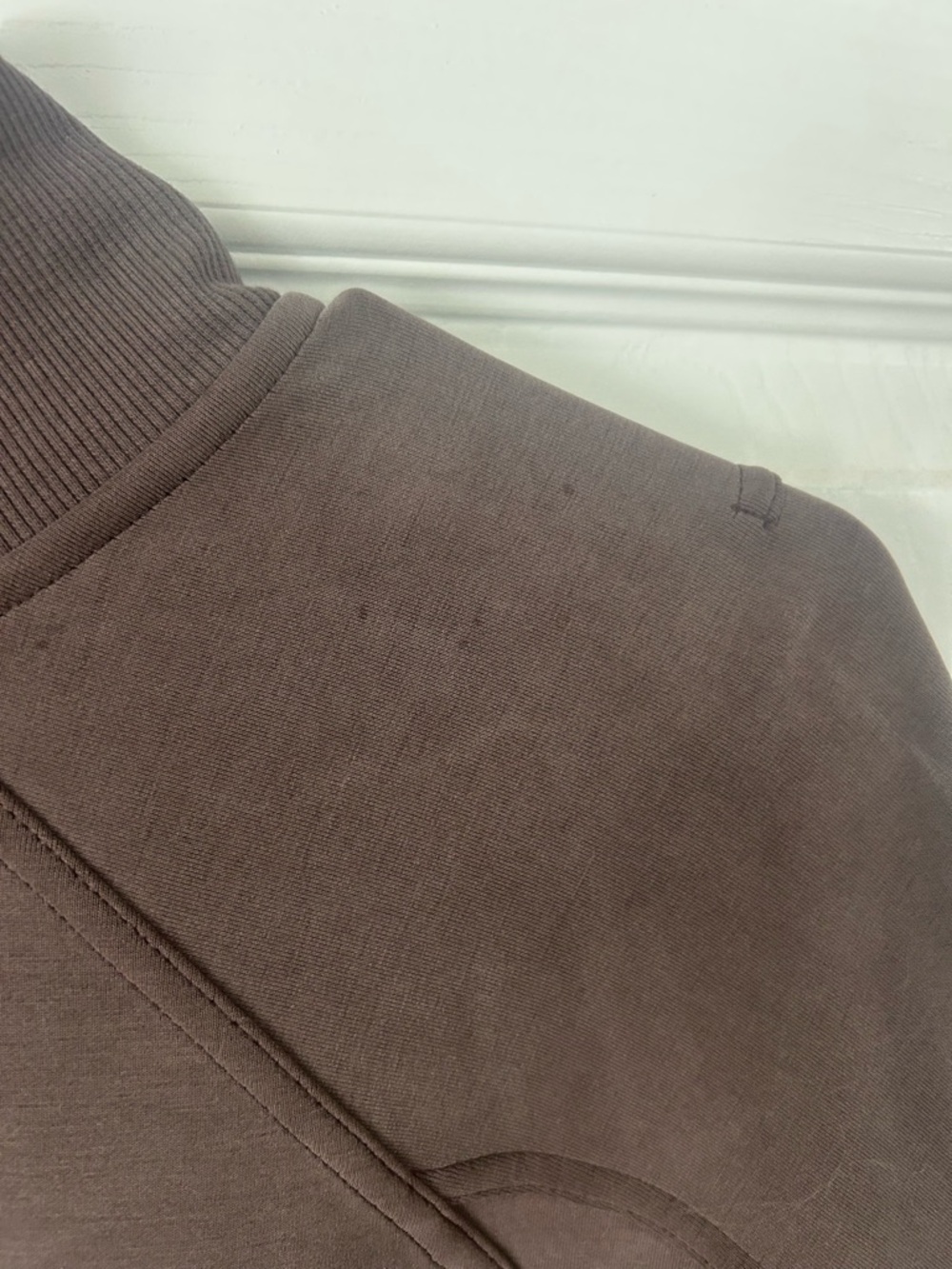 Casual Half-Zip Sweatshirt Dress in Brown - Picture 5 of 8